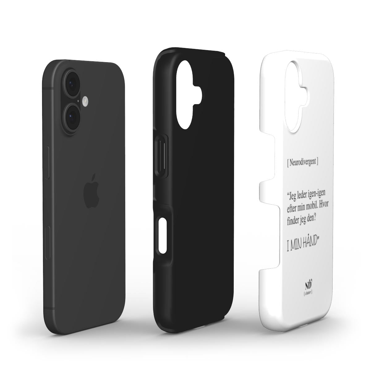 iPhone cover med citat | "Jeg leder igen-igen efter min mobil"