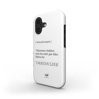 iPhone cover med citat | "Skærmen slukker, men hovedet gør ikke"